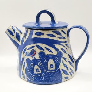 Grizzly Bear Hugs Forest Teapot.