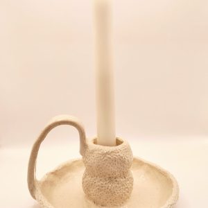Textured Stoneware Candle Holder