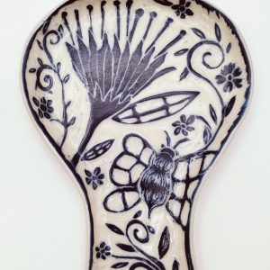Floral Blue Whimsy Spoon Rest