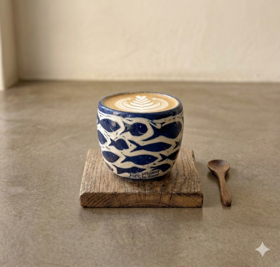 Happy Fish Sgraffito Cup - Image 2