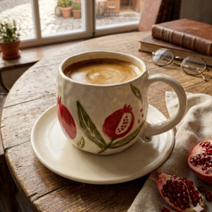 The Pomegranate Hand-Pinched Sgraffito Mug