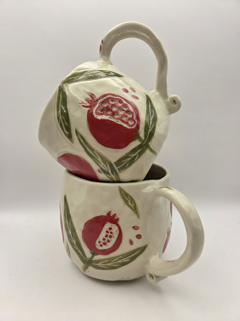 The Pomegranate Hand-Pinched Sgraffito Mug - Image 2